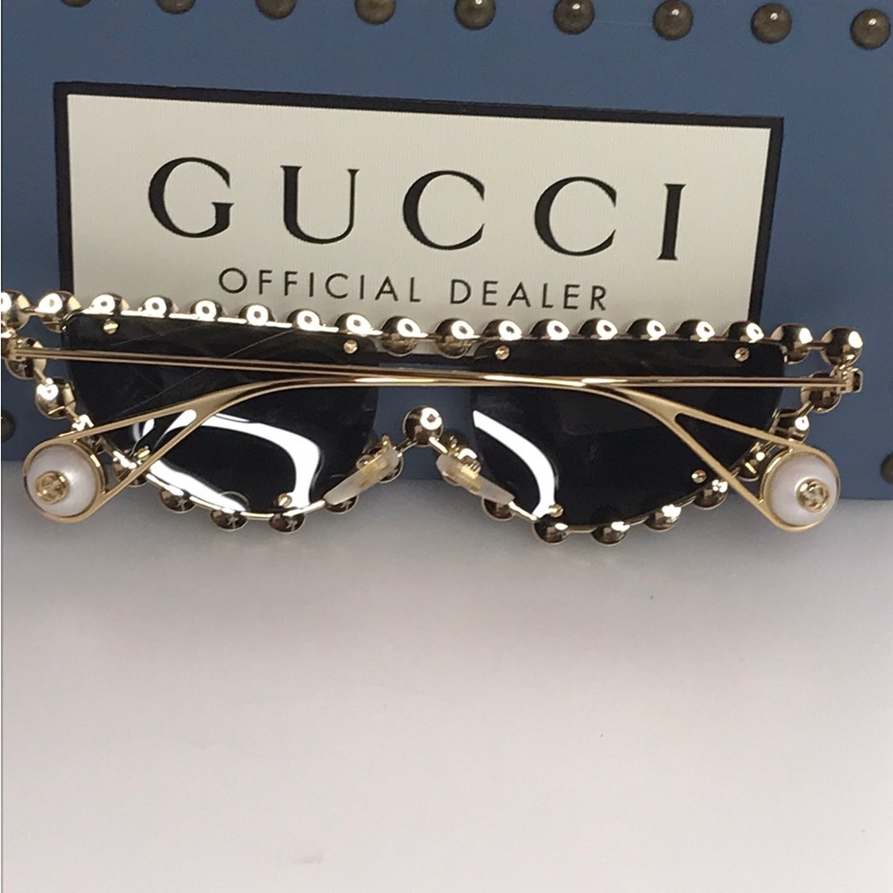 GUCCI HOLLYWOOD FOREVER GG0364S 004 GOLD WITH PEARL - Picture 9 of 17